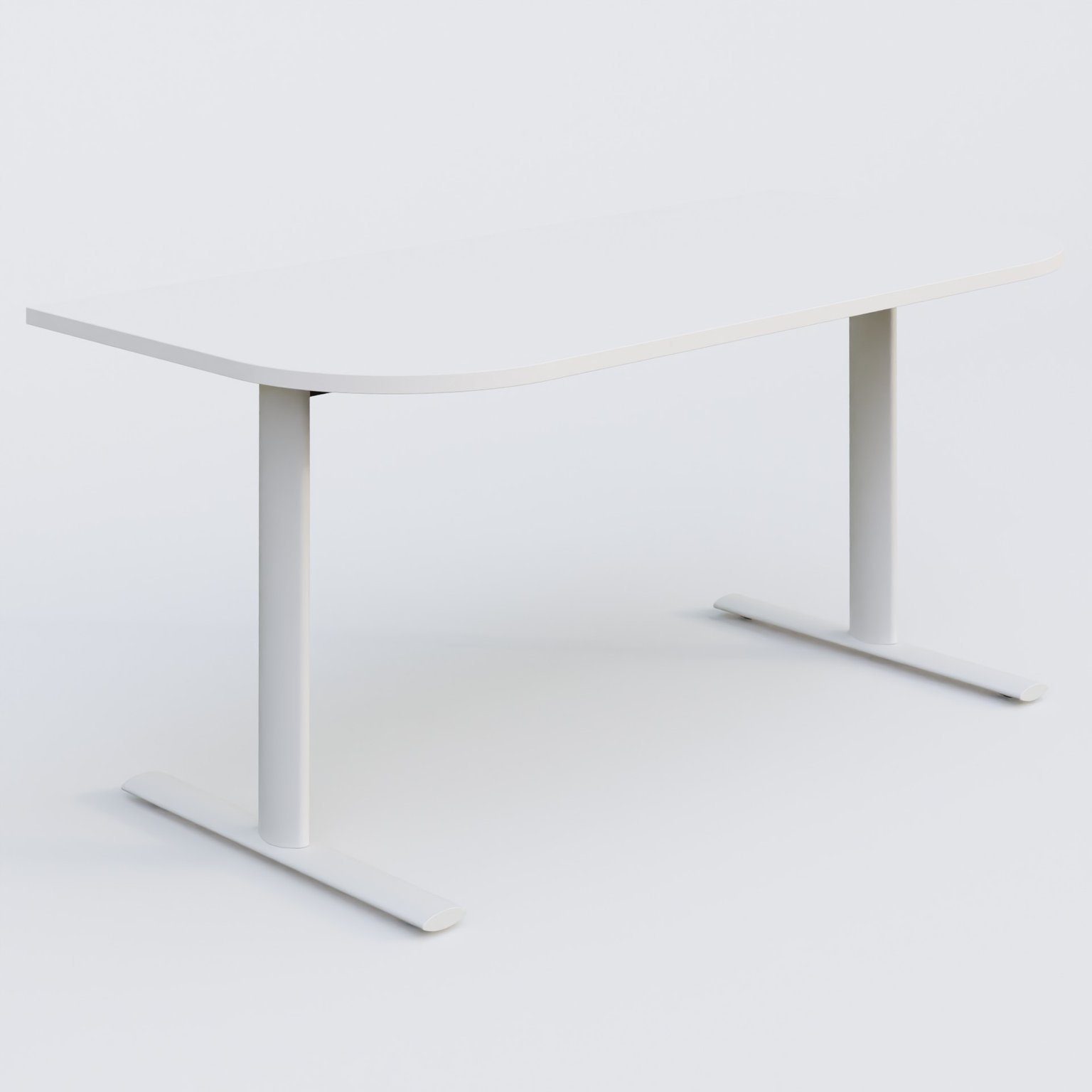 Module d'extrémité gamme Pure 165-80 cm. Plateau Blanc et pietement Blanc.