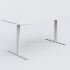 [Pas de famille] - [Pas de sous famille] - Module d'extrémité gamme Pure 165-80 cm. Plateau Blanc et pietement Blanc.