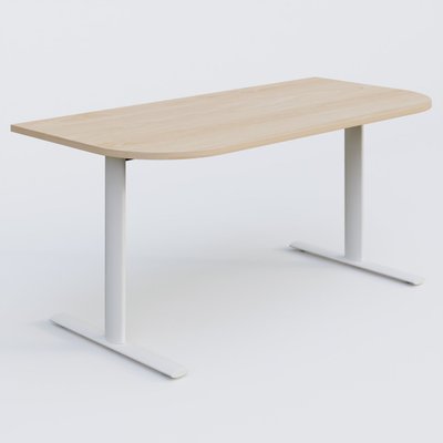 [Pas de famille] - [Pas de sous famille] - Module d'extrémité gamme Pure 165-80 cm. Plateau Hêtre et pietement Blanc.