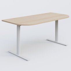 [Pas de famille] - [Pas de sous famille] - Module d'extrémité gamme Pure 165-80 cm. Plateau Hêtre et pietement Blanc.