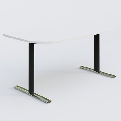 [Pas de famille] - [Pas de sous famille] - Module d'extrémité gamme Pure 165-80 cm. Plateau Blanc et pietement Noir/Chrome.