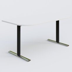 [Pas de famille] - [Pas de sous famille] - Module d'extrémité gamme Pure 165-80 cm. Plateau Blanc et pietement Noir/Chrome.