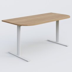[Pas de famille] - [Pas de sous famille] - Module d'extrémité gamme Pure 165-80 cm. Plateau Noyer et pietement Blanc.