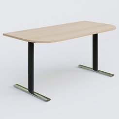 [Pas de famille] - [Pas de sous famille] - Module d'extrémité gamme Pure 165-80 cm. Plateau Hêtre et pietement Noir/Chrome.