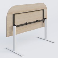 [Pas de famille] - [Pas de sous famille] - Module d'extrémité gamme Pure 165-80 cm. Plateau Acacia et pietement Blanc.
