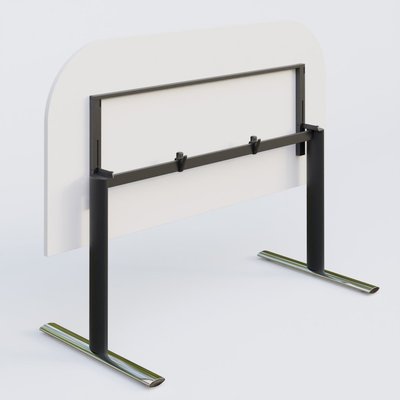 [Pas de famille] - [Pas de sous famille] - Module d'extrémité gamme Pure 165-80 cm. Plateau Blanc et pietement Noir/Chrome.