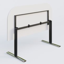 [Pas de famille] - [Pas de sous famille] - Module d'extrémité gamme Pure 165-80 cm. Plateau Blanc et pietement Noir/Chrome.