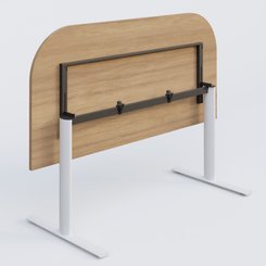 [Pas de famille] - [Pas de sous famille] - Module d'extrémité gamme Pure 165-80 cm. Plateau Noyer et pietement Blanc.