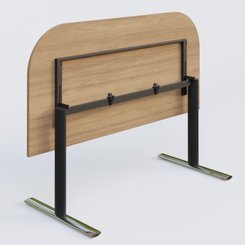 [Pas de famille] - [Pas de sous famille] - Module d'extrémité gamme Pure 165-80 cm. Plateau Noyer et pietement Noir/Chrome.