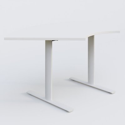 [Pas de famille] - [Pas de sous famille] - Module 1/4 de couronne gamme Pure 120-120 cm. Plateau Blanc et pietement Blanc.