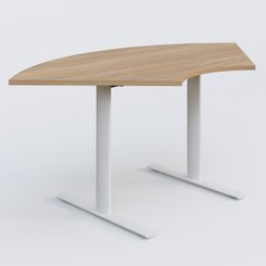 [Pas de famille] - [Pas de sous famille] - Module 1/4 de couronne gamme Pure 120-120 cm. Plateau Noyer et pietement Blanc.