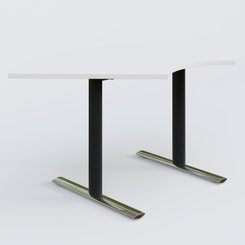 [Pas de famille] - [Pas de sous famille] - Module 1/4 de couronne gamme Pure 120-120 cm. Plateau Blanc et pietement Noir/Chrome.