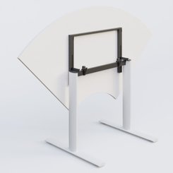 [Pas de famille] - [Pas de sous famille] - Module 1/4 de couronne gamme Pure 120-120 cm. Plateau Blanc et pietement Blanc.