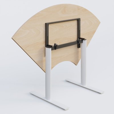 [Pas de famille] - [Pas de sous famille] - Module 1/4 de couronne gamme Pure 120-120 cm. Plateau Hêtre et pietement Blanc.