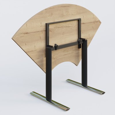 [Pas de famille] - [Pas de sous famille] - Module 1/4 de couronne gamme Pure 120-120 cm. Plateau Chêne naturel et pietement Noir/Chrome.