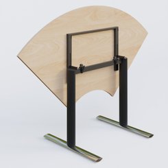 [Pas de famille] - [Pas de sous famille] - Module 1/4 de couronne gamme Pure 120-120 cm. Plateau Hêtre et pietement Noir/Chrome.