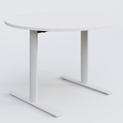 [Pas de famille] - [Pas de sous famille] - Table ronde gamme Pure diametre 110 cm. Plateau Blanc et pietement Blanc.