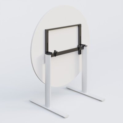 [Pas de famille] - [Pas de sous famille] - Table ronde gamme Pure diametre 110 cm. Plateau Blanc et pietement Blanc.