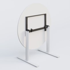 [Pas de famille] - [Pas de sous famille] - Table ronde gamme Pure diametre 110 cm. Plateau Blanc et pietement Blanc.