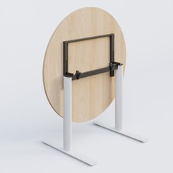 [Pas de famille] - [Pas de sous famille] - Table ronde gamme Pure diametre 110 cm. Plateau Hêtre et pietement Blanc.