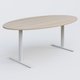 Table ovale gamme Pure 200-110 cm. Plateau Acacia et pietement Blanc.