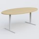 Table ovale gamme Pure 200-110 cm. Plateau Chêne clair et pietement Blanc.