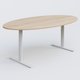Table ovale gamme Pure 200-110 cm. Plateau Hêtre et pietement Blanc.