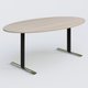 Table ovale gamme Pure 200-110 cm. Plateau Acacia et pietement Noir/Chrome.