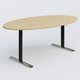 Table ovale gamme Pure 200-110 cm. Plateau Chêne clair et pietement Noir/Chrome.