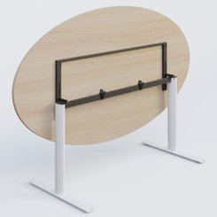 [Pas de famille] - [Pas de sous famille] - Table ovale gamme Pure 200-110 cm. Plateau Acacia et pietement Blanc.