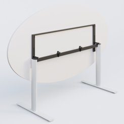 [Pas de famille] - [Pas de sous famille] - Table ovale gamme Pure 200-110 cm. Plateau Blanc et pietement Blanc.