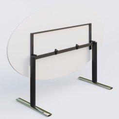 [Pas de famille] - [Pas de sous famille] - Table ovale gamme Pure 200-110 cm. Plateau Blanc et pietement Noir/Chrome.