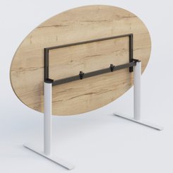[Pas de famille] - [Pas de sous famille] - Table ovale gamme Pure 200-110 cm. Plateau Chêne naturel et pietement Blanc.