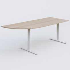 [Pas de famille] - [Pas de sous famille] - Module d'angle 90° intégré à gauche, gamme Pure 200-80 cm. Plateau Acacia et pietement Blanc.
