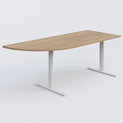 [Pas de famille] - [Pas de sous famille] - Module d'angle 90° intégré à gauche, gamme Pure 200-80 cm. Plateau Noyer et pietement Blanc.