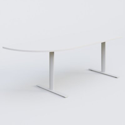 [Pas de famille] - [Pas de sous famille] - Module d'angle 90° intégré à gauche, gamme Pure 200-80 cm. Plateau Blanc et pietement Blanc.