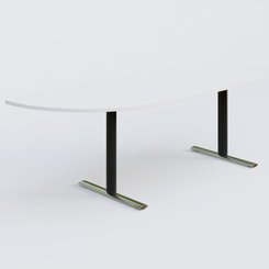 [Pas de famille] - [Pas de sous famille] - Module d'angle 90° intégré à gauche, gamme Pure 200-80 cm. Plateau Blanc et pietement Noir/Chrome.