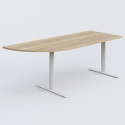 [Pas de famille] - [Pas de sous famille] - Module d'angle 90° intégré à gauche, gamme Pure 200-80 cm. Plateau Chêne naturel et pietement Blanc.