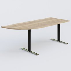 [Pas de famille] - [Pas de sous famille] - Module d'angle 90° intégré à gauche, gamme Pure 200-80 cm. Plateau Chêne naturel et pietement Noir/Chrome.