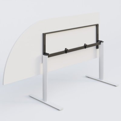 [Pas de famille] - [Pas de sous famille] - Module d'angle 90° intégré à gauche, gamme Pure 200-80 cm. Plateau Blanc et pietement Blanc.