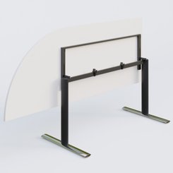 [Pas de famille] - [Pas de sous famille] - Module d'angle 90° intégré à gauche, gamme Pure 200-80 cm. Plateau Blanc et pietement Noir/Chrome.