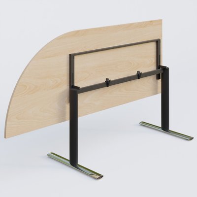 [Pas de famille] - [Pas de sous famille] - Module d'angle 90° intégré à gauche, gamme Pure 200-80 cm. Plateau Hêtre et pietement Noir/Chrome.