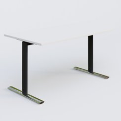 [Pas de famille] - [Pas de sous famille] - Module d'angle 90° intégré à droite, gamme Pure 200-80 cm. Plateau Blanc et pietement Noir/Chrome.