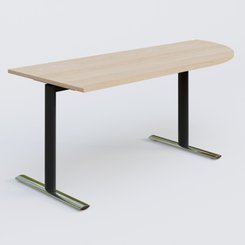 [Pas de famille] - [Pas de sous famille] - Module d'angle 90° intégré à droite, gamme Pure 200-80 cm. Plateau Hêtre et pietement Noir/Chrome.