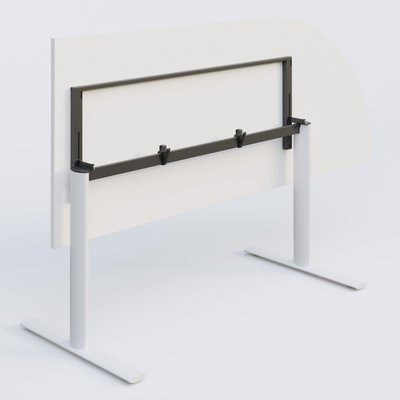 [Pas de famille] - [Pas de sous famille] - Module d'angle 90° intégré à droite, gamme Pure 200-80 cm. Plateau Blanc et pietement Blanc.