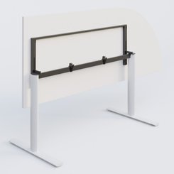 [Pas de famille] - [Pas de sous famille] - Module d'angle 90° intégré à droite, gamme Pure 200-80 cm. Plateau Blanc et pietement Blanc.