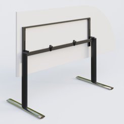 [Pas de famille] - [Pas de sous famille] - Module d'angle 90° intégré à droite, gamme Pure 200-80 cm. Plateau Blanc et pietement Noir/Chrome.