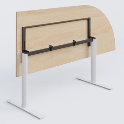 [Pas de famille] - [Pas de sous famille] - Module d'angle 90° intégré à droite, gamme Pure 200-80 cm. Plateau Hêtre et pietement Blanc.