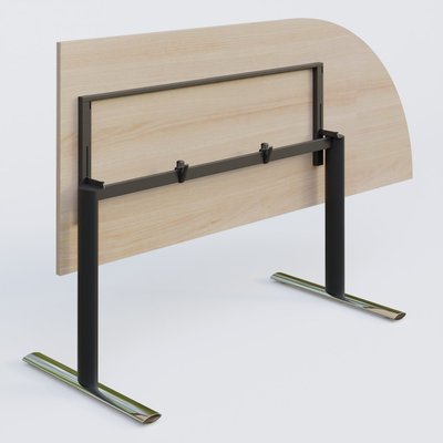 [Pas de famille] - [Pas de sous famille] - Module d'angle 90° intégré à droite, gamme Pure 200-80 cm. Plateau Acacia et pietement Noir/Chrome.