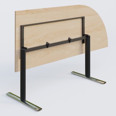 [Pas de famille] - [Pas de sous famille] - Module d'angle 90° intégré à droite, gamme Pure 200-80 cm. Plateau Hêtre et pietement Noir/Chrome.
